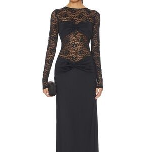 Elegant Black Lace Maxi Dress